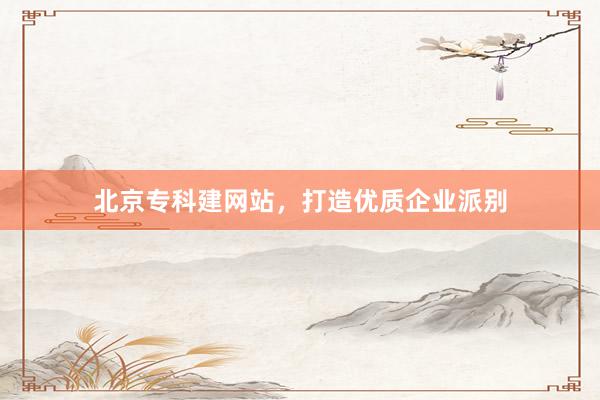 北京专科建网站，打造优质企业派别