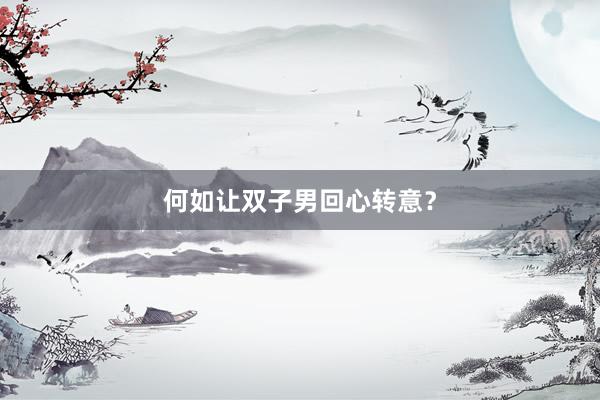 何如让双子男回心转意？